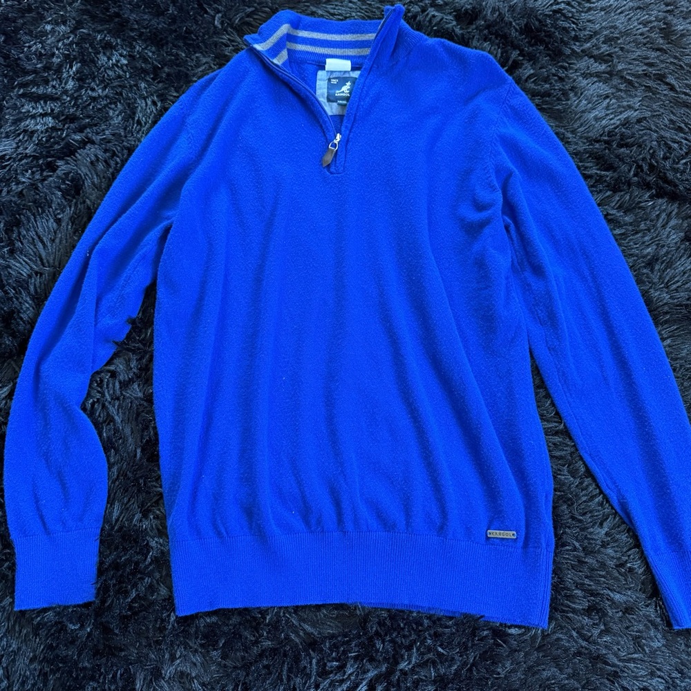 Kangol Men's Vibrant Blue Zip-Up Sweater